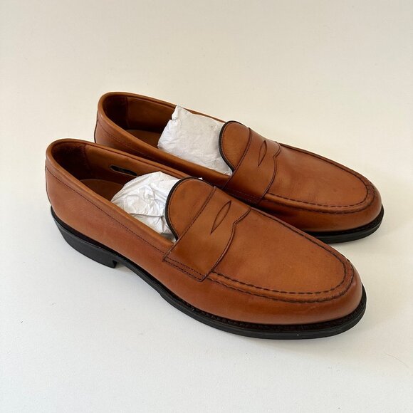 Allen Edmonds Aberdeen Penny Loafers Mens Size 11 Leather Tan Brown Dress Shoes - Picture 1 of 9